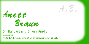 anett braun business card